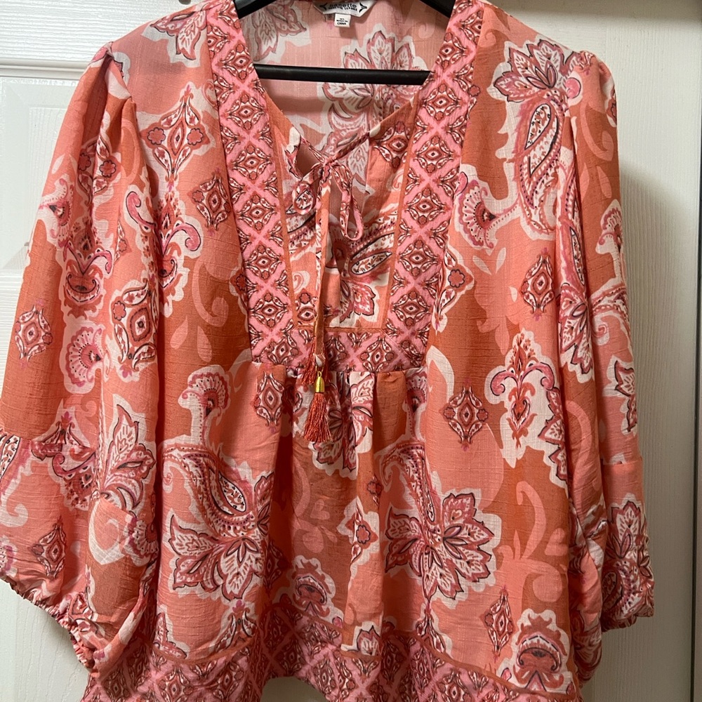 Nanette Lepore Coral Paisley Blouse